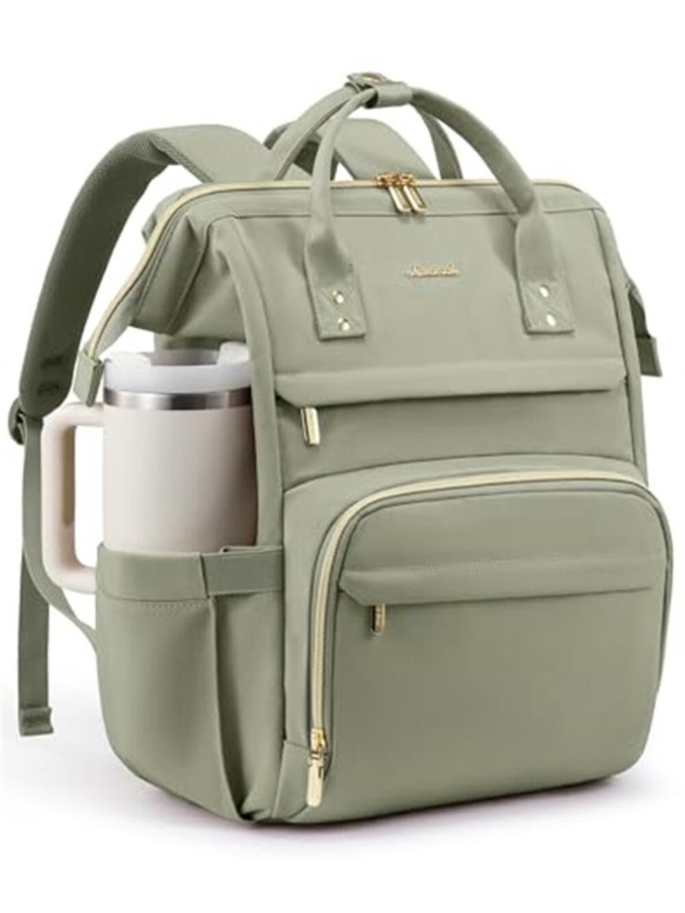 Womens Laptop Backpack Travel Bag With Stanley Cup Holder Teacher Nurse